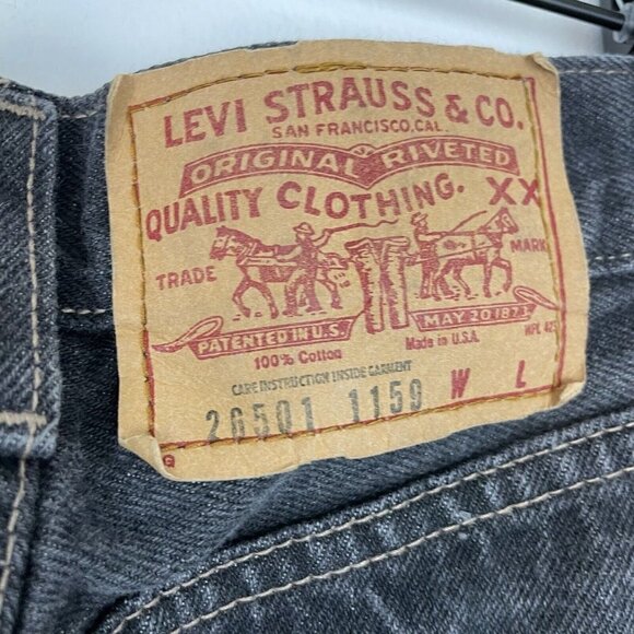 Vintage Levis 26501 1159 Black Distressed Mom Jean Button Fly Size 11 Made USA - Picture 6 of 12